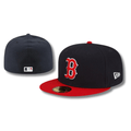 Boston Red Sox Authentic On-Field Fitted Hat with Red Visor – Navy Blue and Red — view 1