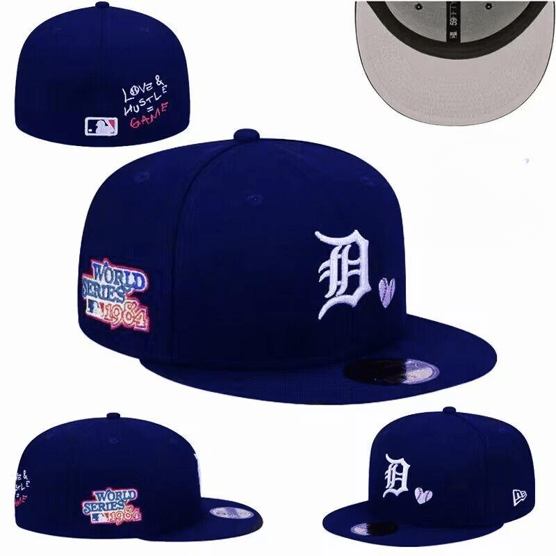 Detroit Tigers World Series 1984 Fitted Hat with Heart Accent – Navy Blue — view 1