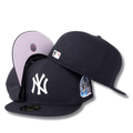 New York Yankees Subway Series Fitted Hat with Lavender Undervisor – Navy Blue — view 1