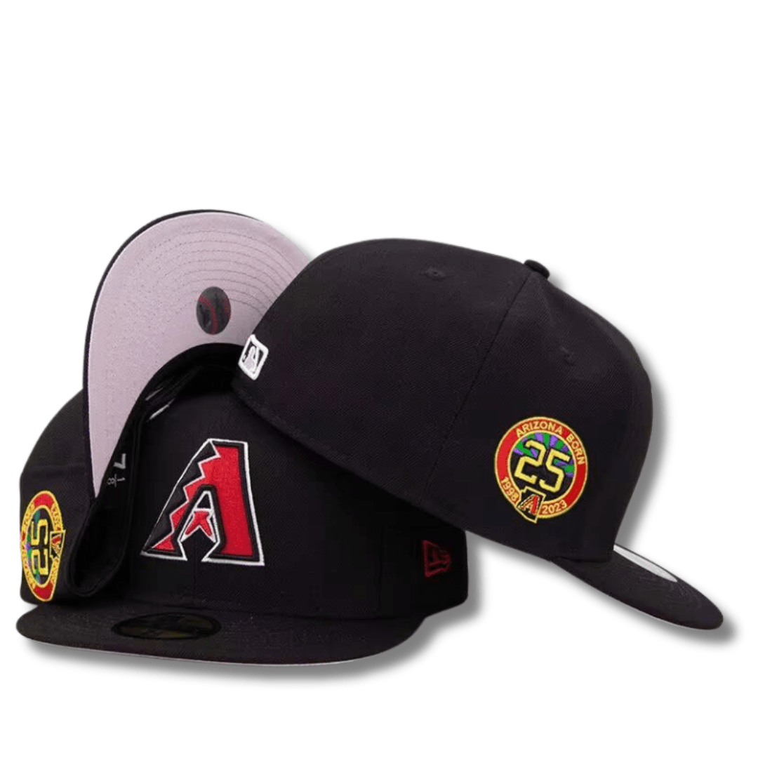 Arizona Diamondbacks 25th Anniversary Fitted Hat – Black with Side Patch — view 1