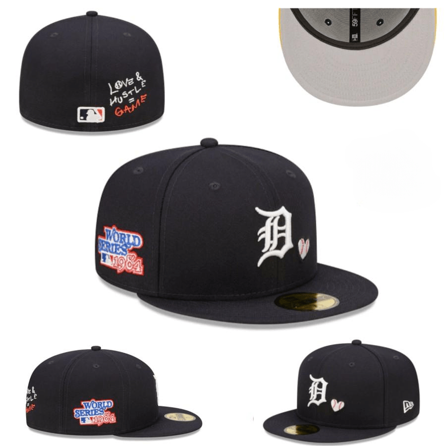 Detroit Tigers World Series 1964 Fitted Hat – Black with Heart Detail — view 1