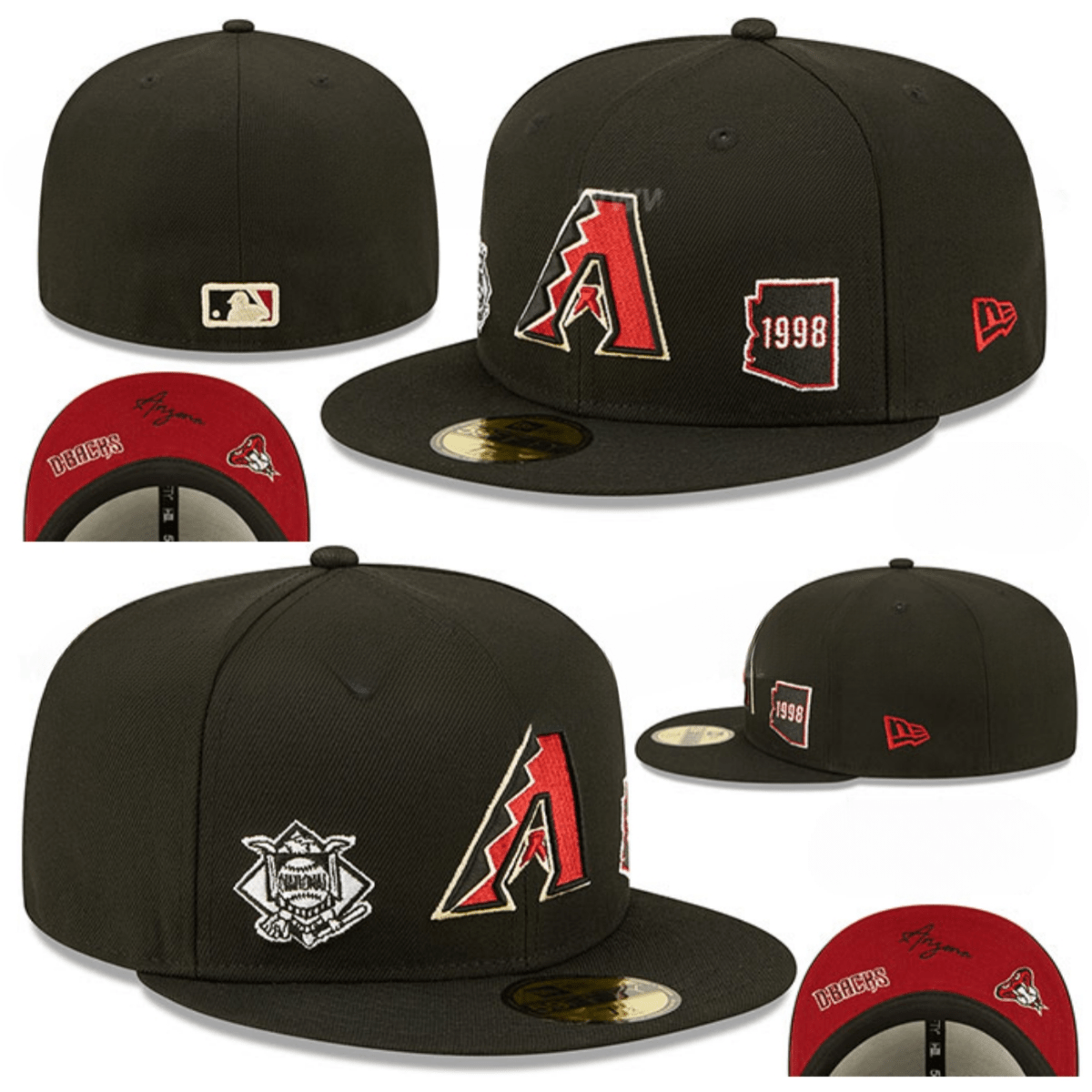 Arizona Diamondbacks 1998 Commemorative Fitted Hat – Black — view 1