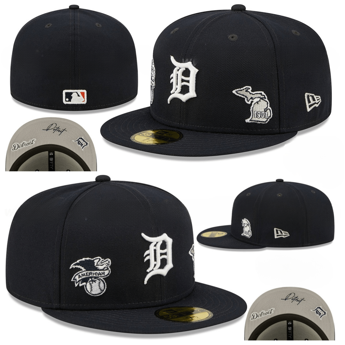 Detroit Tigers 1901 Heritage Fitted Hat – Navy — view 1