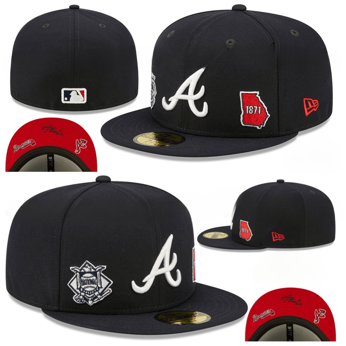 Atlanta Braves 1871 Heritage Fitted Hat – Navy — view 1