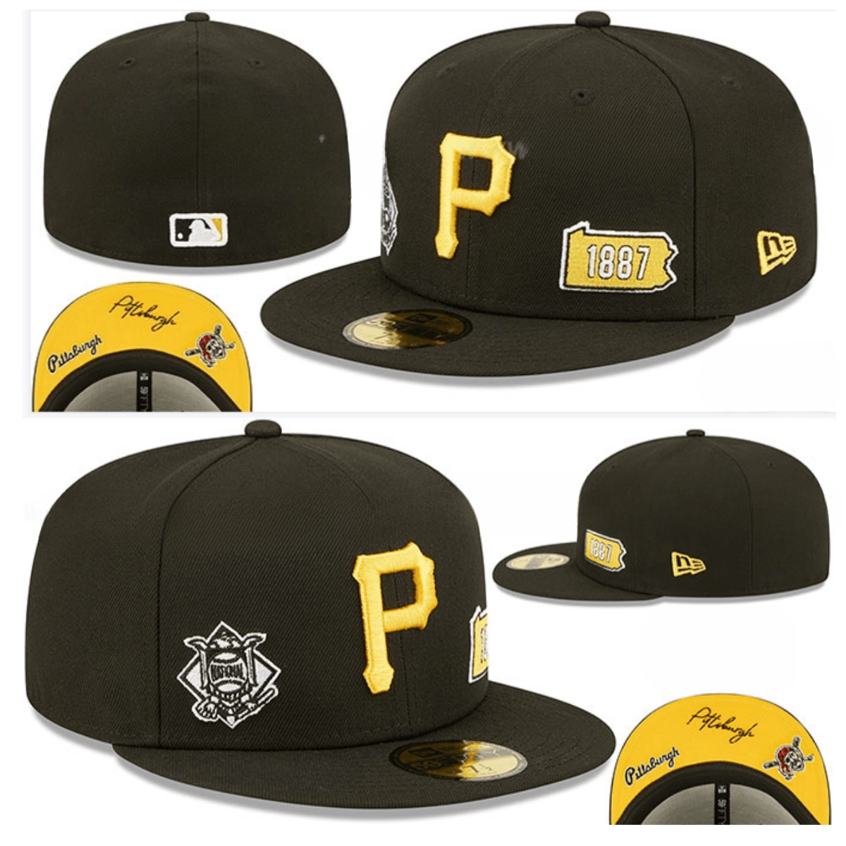 Pittsburgh Pirates Pennsylvania Legacy Fitted Hat – Black & Yellow — view 1