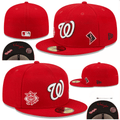 Official Washington Nationals MLB Fitted Hat – Premium Red Design with Team Logo and Side Patches — view 1