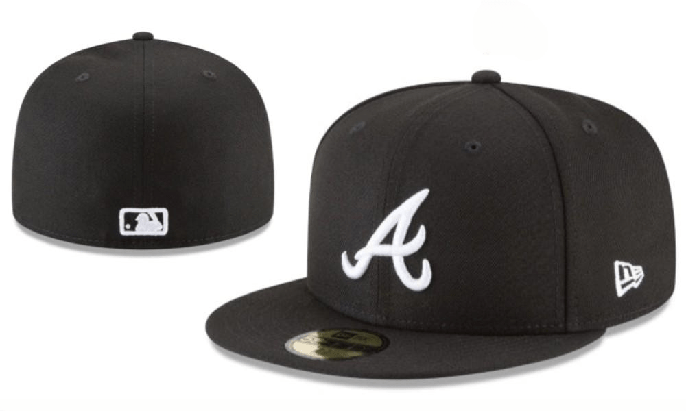 Atlanta Braves Black Fitted Hat – Classic Embroidered Logo Design — view 1