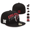 Atlanta Falcons Black Fitted Hat with Team Graphics and NFL Logo — view 1