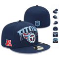 Tennessee Titans Navy Fitted Hat with Team Logo and NFL Shield — view 1
