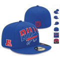 Buffalo Bills Blue Fitted Hat with Team Logo and AFC Patch — view 1