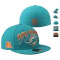 Miami Dolphins Teal Fitted Hat with Team Logo and AFC Patch — view 1