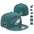 Philadelphia Eagles Green Fitted Hat with Team Logo and NFC Patch — view 1