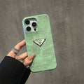 Prada Green Croco Embossed Leather iPhone Case — view 1