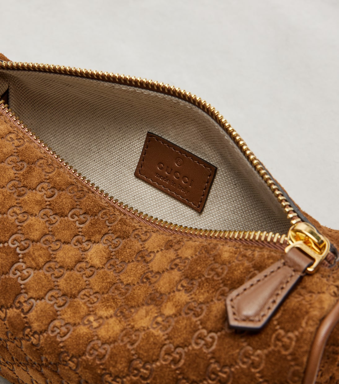 Gucci Half Horsebit Suede Shoulder Bag — view 4
