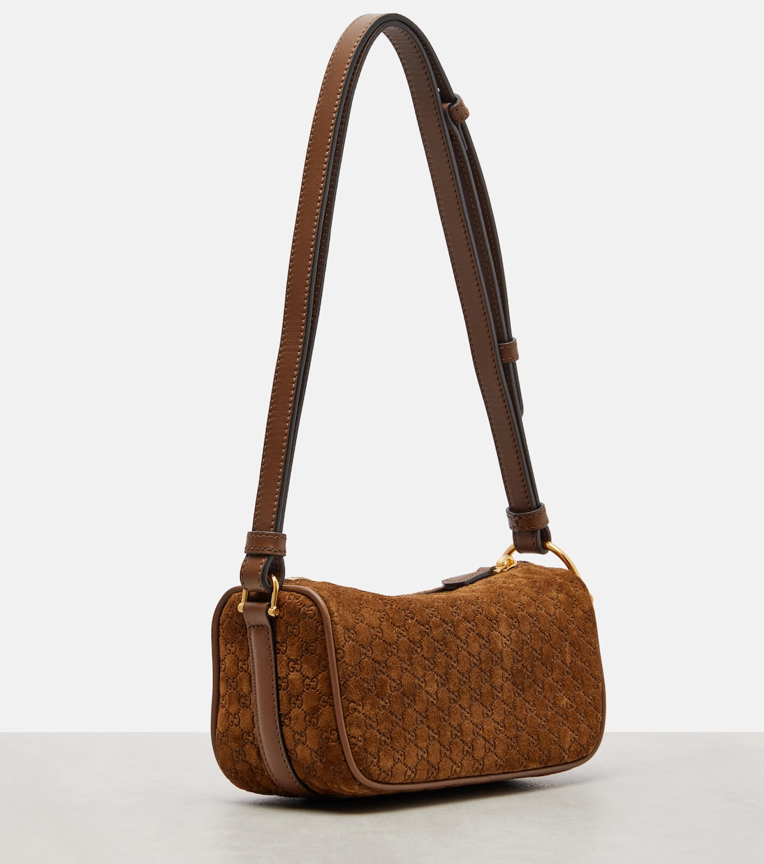 Gucci Half Horsebit Suede Shoulder Bag — view 2