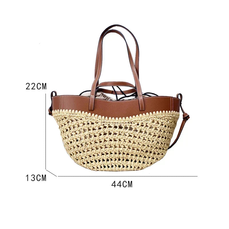 The Bree Hollow Weave Bag - Beige — view 13