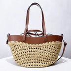 The Bree Hollow Weave Bag - Beige — view 1