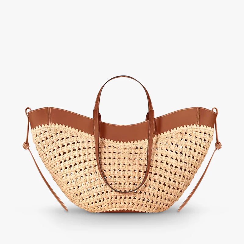 The Bree Hollow Weave Bag - Beige — view 2