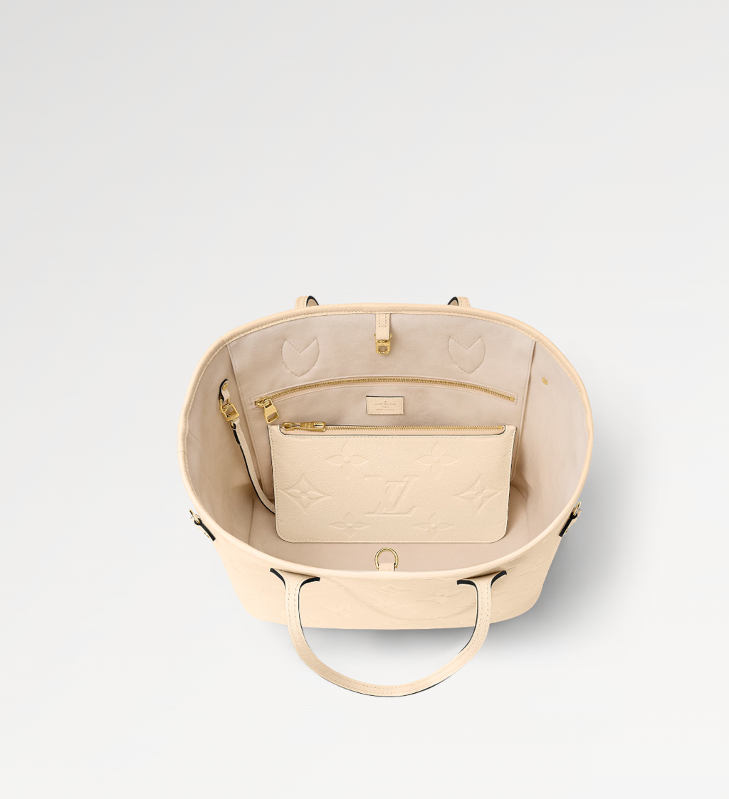 Louis Vuitton Neverfull MM Crème Beige Tote Bag — view 4