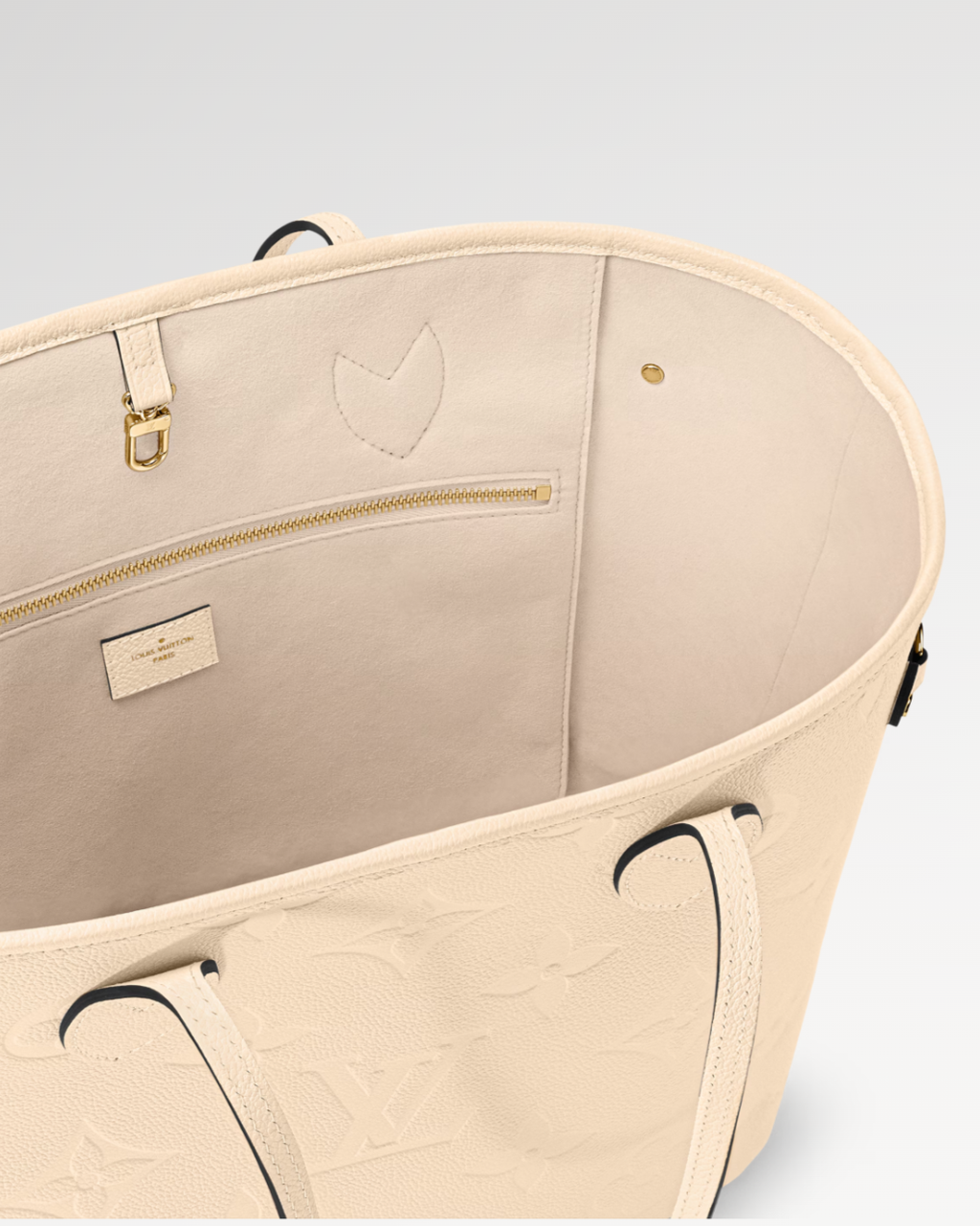 Louis Vuitton Neverfull MM Crème Beige Tote Bag — view 5