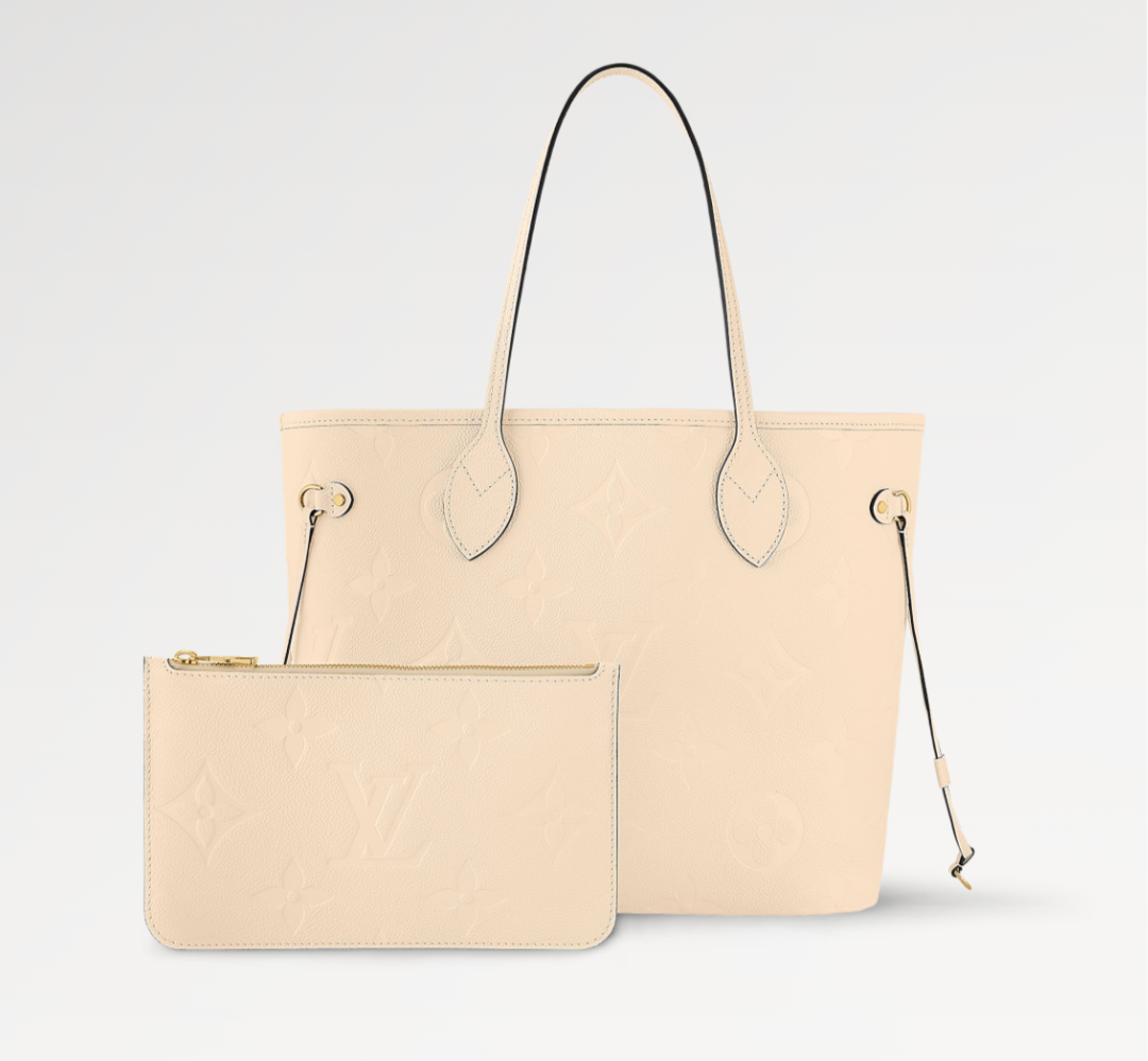 Louis Vuitton Neverfull MM Crème Beige Tote Bag — view 3
