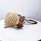 The Bree Hollow Weave Bag - Beige — view 7