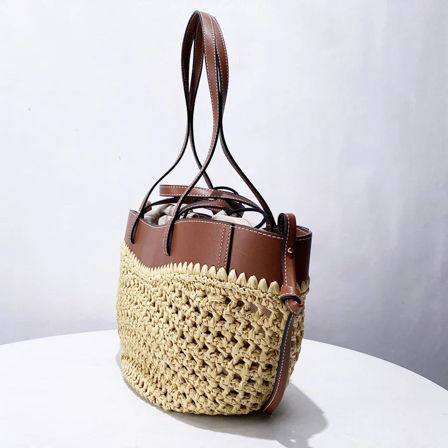 The Bree Hollow Weave Bag - Beige — view 5