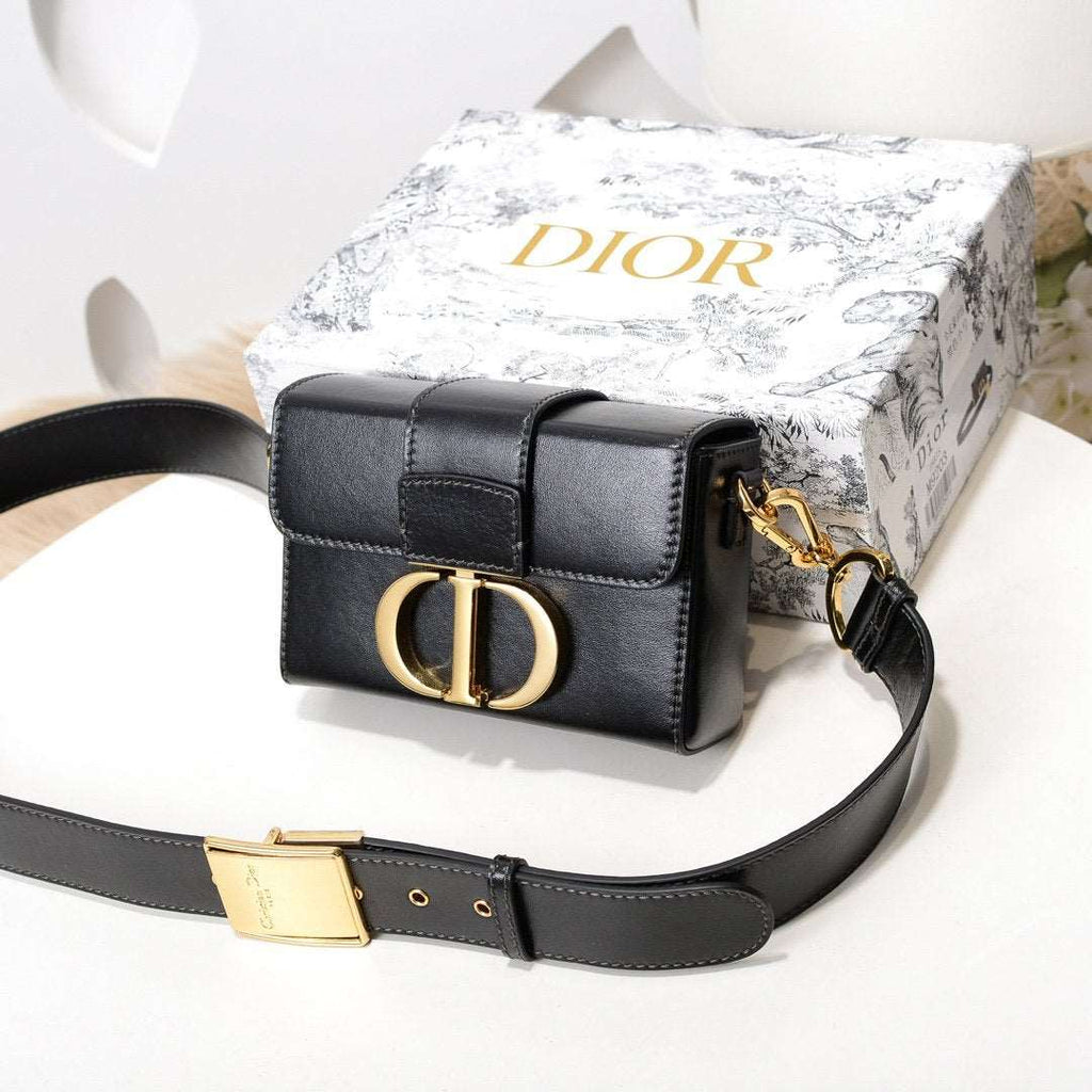Dior 30 Montaigne Flap Shoulder Crossbody Bag with CD Clasp and Adjustable Leather Strap — view 2