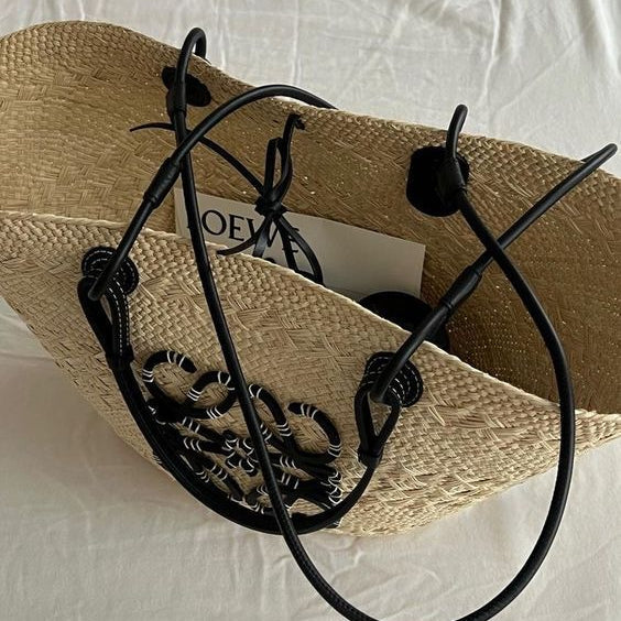 Loewe Sunday Neeti Black Raffia Bag — view 4