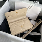 Chanel 19 Wallet On Chain WOC Beige — view 6