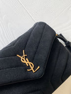 YSL Loulou 20 Black Velvet Shoulder Bag — view 6