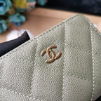 Chanel Quilted Caviar Leather Wallet with CC Logo and Zip Closure — view 8