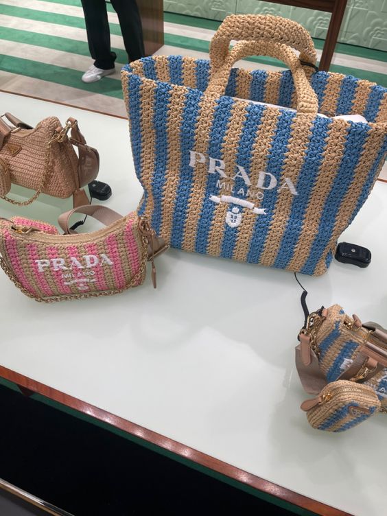 Prada Raffia Bag - Blue — view 2