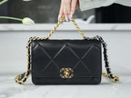 Chanel 19 WOC Wallet On Chain AP0957 Black Flap Bag — view 1