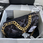 Chanel 19 Sequin Flap Bag Black — view 2