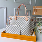Louis Vuitton Neverfull MM Damier Azur Beige Tote Bag — view 1