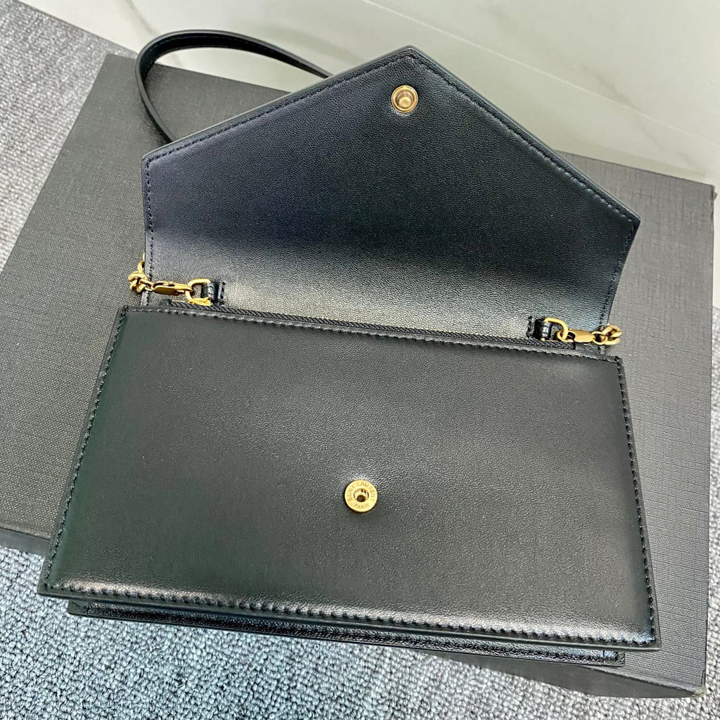 YSL Cassandra Shoulder Black Bag — view 4