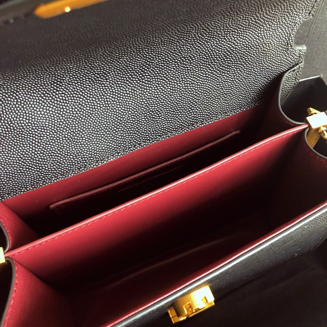 YSL Cassandra Mini Top Handle Bag Black — view 8