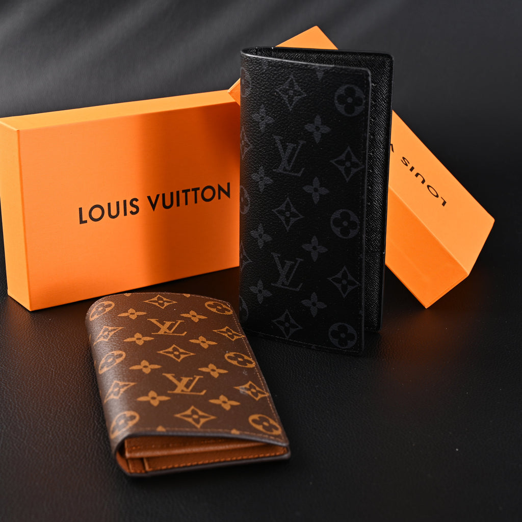 Louis Vuitton Brazza Wallet – Monogram Eclipse Canvas Long Bifold (M61697) - Classic LV Monogram Brown — view 1