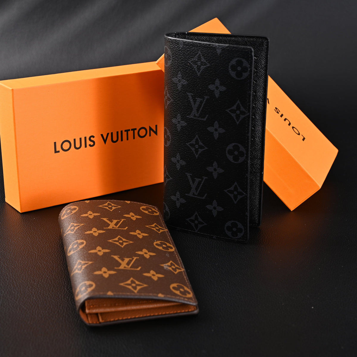 Louis Vuitton Brazza Wallet – Monogram Eclipse Canvas Long Bifold (M61697) - Classic LV Monogram Brown — view 1