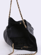 Prada Vitello Soft Chain Handle Shoulder Bag Nero - Black/Silver Hardware — view 6
