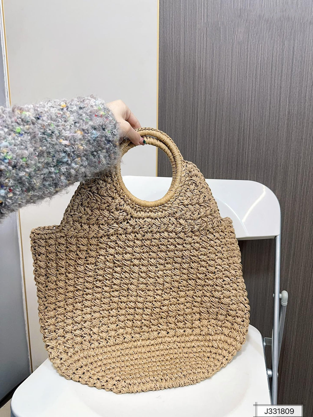 YSL Saint Laurent Summer Raffia Tote Bag — view 6