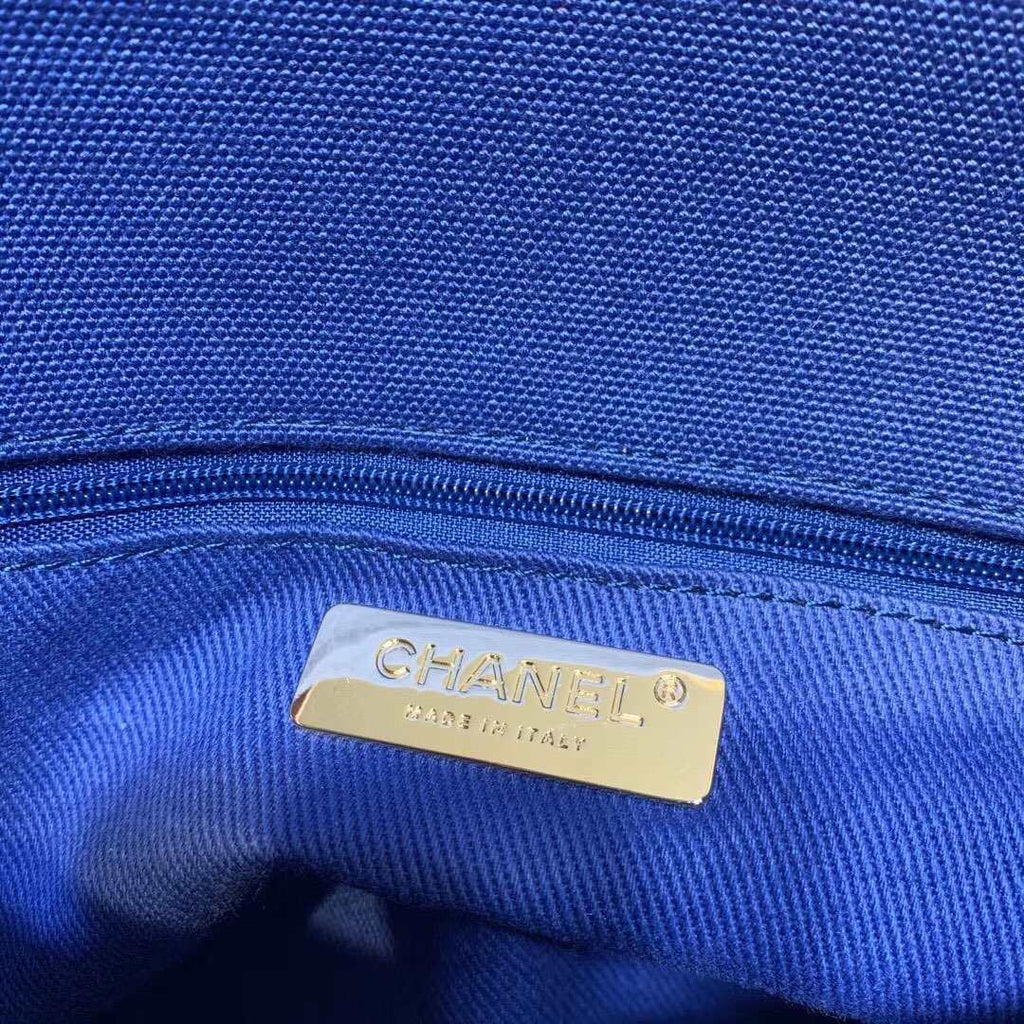 Chanel 19 Denim Medium Flap Bag - Blue — view 9