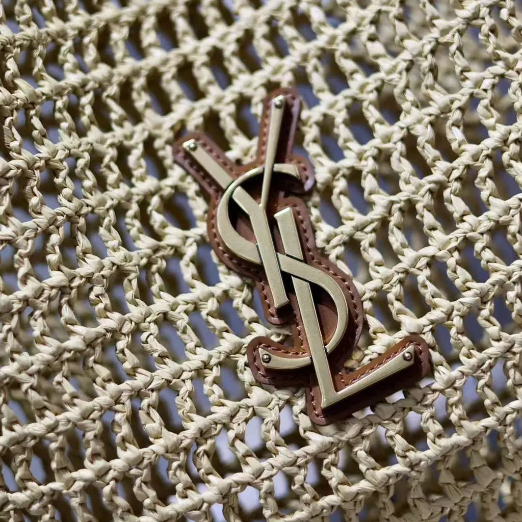 Saint Laurent YSL Raffia Tote Bag — view 3