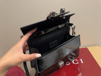 Gucci Glossy Black Handbag Crossbody — view 9