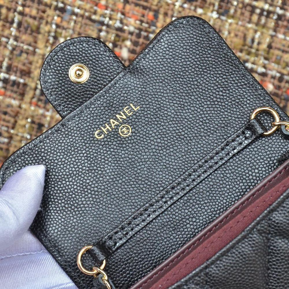 Chanel Mini Wallet On Chain Caviar Leather — view 7