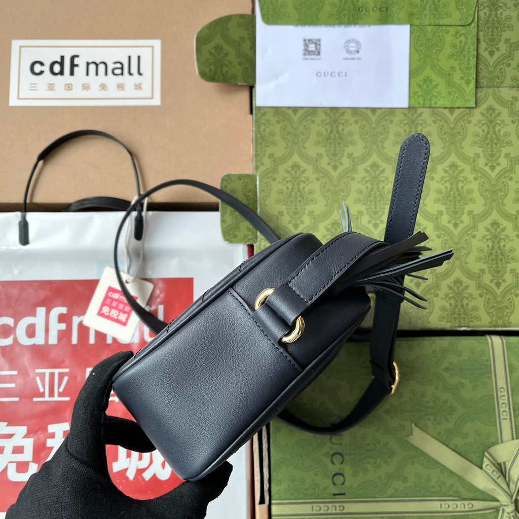Gucci Blondie Small Shoulder Dark Blue Leather Bag — view 2