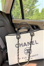 Chanel Deauville Tote Bag - White — view 3