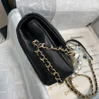Chanel Pearl Logo Strap Flap Bag Black — view 3