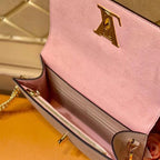 LV Twist Chain Wallet Light Pink Grain Leather — view 4